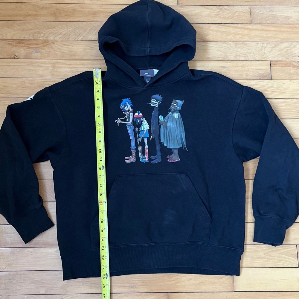 HM Gorillaz Oversized Graphic Hoodie Black Band Merch Small - Picture 5 of 6